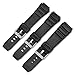Narako Black Silicone Rubber Replacement Divers Watch Band Strap 18mm 20mm 22mm for men (18mm, Black-B)