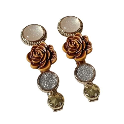 Image of Alvero 2Pc Premium Elegant Rose & Glitter Hair Pin for Women & Girls, Stylish 3D Flower Designer Hair Clip for Party, Wedding, Gifting - 6 x 1.5 x 1.5cm, (Pack of 2 Piece)
