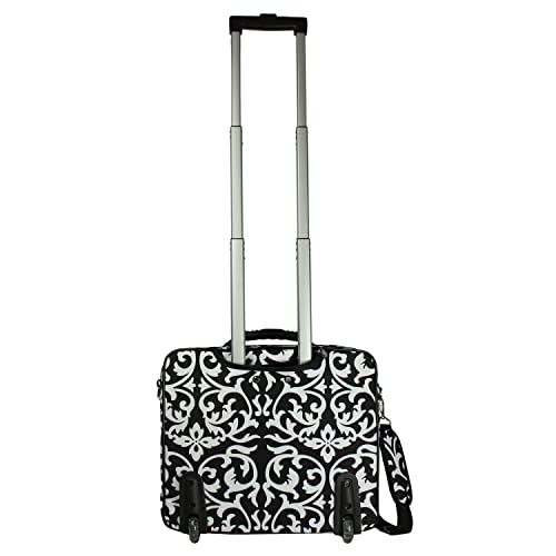 World Traveler Rolling 17-Inch Laptop Briefcase Computer Case, Black Trim Damask, One Size #TOP3