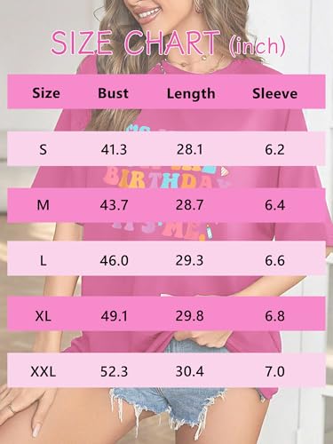 Image of Oversized Shirt for Women It's Me Hi I'm Birthday Girl It's Me Letter Tee Shirt Party Short Sleeve Tops