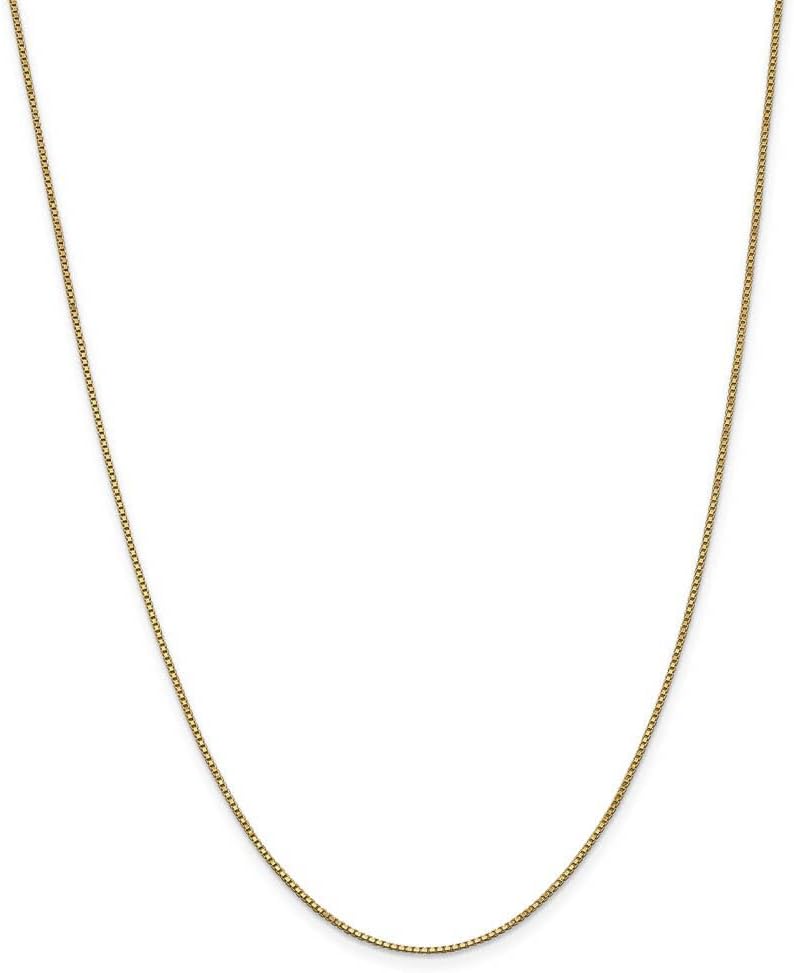 The Black Bow 1mm 14k Yellow Gold Classic Box Chain Necklace