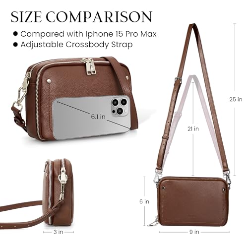 Image of befen Genuine Leather Crossbody Bags for Women, RFID Leather Purses