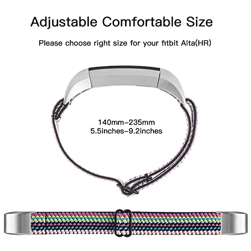 Image of Adjustable Elastic Bands Compatible with Fitbit Alta /Alta HR, Soft Stretchy Nylon Sports Breathable Replacement Wristbands for Women Men (Colorful Boho)