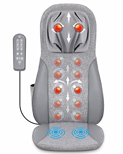 Lowest Prices! Back & Neck Massage Cushion Seat with Heat, Height Adjustable Deep Tissue Kneading Ro...