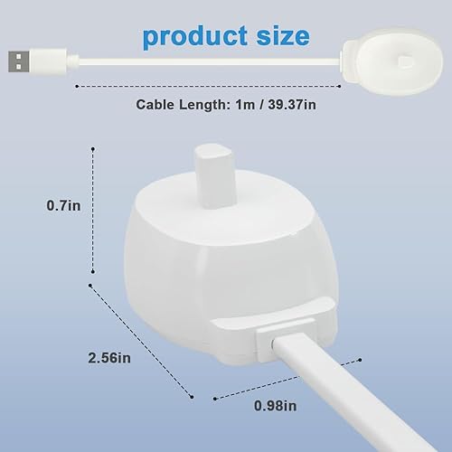 Miniatura 8 de Cargador USB para cepillo de dientes eléctrico Braun Oral-b, adaptador para cepillo de dientes eléctrico Oral-B modelo 3757, base de carga inductiva