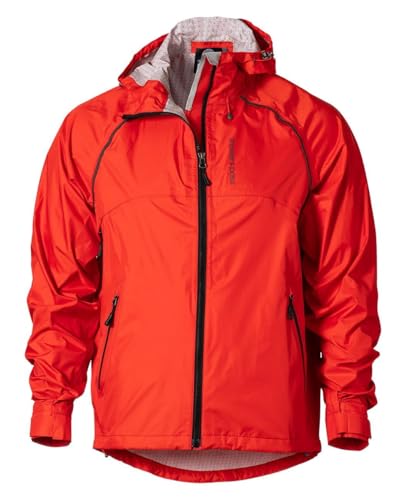 Showers Pass Men's Syncline CC 2.5L Waterproof Jacket - PFAS-Free Breathable Rain Shell, Recycled Hiking Hardshell (US, Alpha, Large, Regular, Regular, Firecracker)