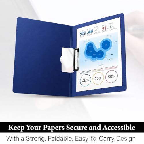 Image of Sumiko A4 Clipboards Pack of 2 | Multi-Functional File Folder Clip Board for Students, Office, Artists & Professionals | Sturdy Writing Pad with Strong Clip - Navy Blue and Sky Blue