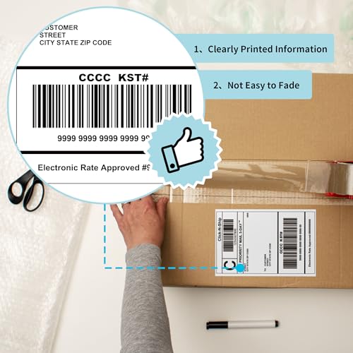 L LIKED 4x6 in Direct Thermal Labels, 1 Stack of 500 Fanfold Shipping Labels with Perforations, Thermal Printer Labels Compatible with Munbyn, Vretti, Rollo & Zebra Printer image 1