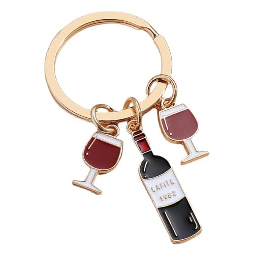 Solighter Wine Keychain for Women Men Cute Wine Glass Keychain Backpack Purse Handbags Key Chain Accessories