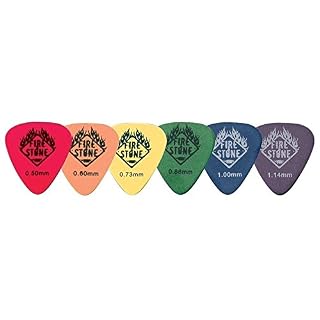 Fire Stone Médiator, Plectrum/Pick Delrin Tex, forme 351, autodérapante, 0,50 mm, rouge, 12 pièces - Les Beatles, Paul McCartney, John Lennon, RIngo Starr, George Harrison