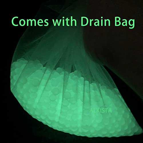 Alkista Glow In The Dark Gel Ball Blaster Ammo, 4 Bottles 7Mm-8Mm Gel Water Beads Splatter Balls Refill, Compatible With Gel Blaster And Orbeez Gun (4 Bottles, With Nozzle&Drain Bag) #TOP5