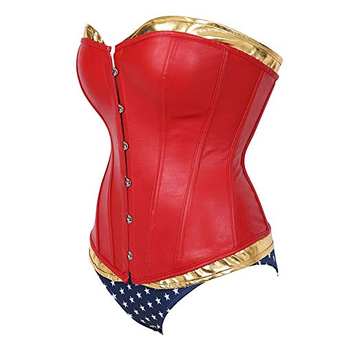 Grebrafan Soft Faux Leather Sweetheart Christmas Santa Claus cosplay Corset Top2