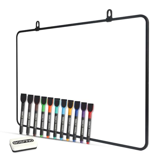 DumanAsen 30x40cm Magnetic Whiteboard - Dry Erase Board, Durable Writing Surface, Perfect for Office, Home, or Classroom Use, Includes whiteboard pens and Eraser, 12x16 Inches - Black