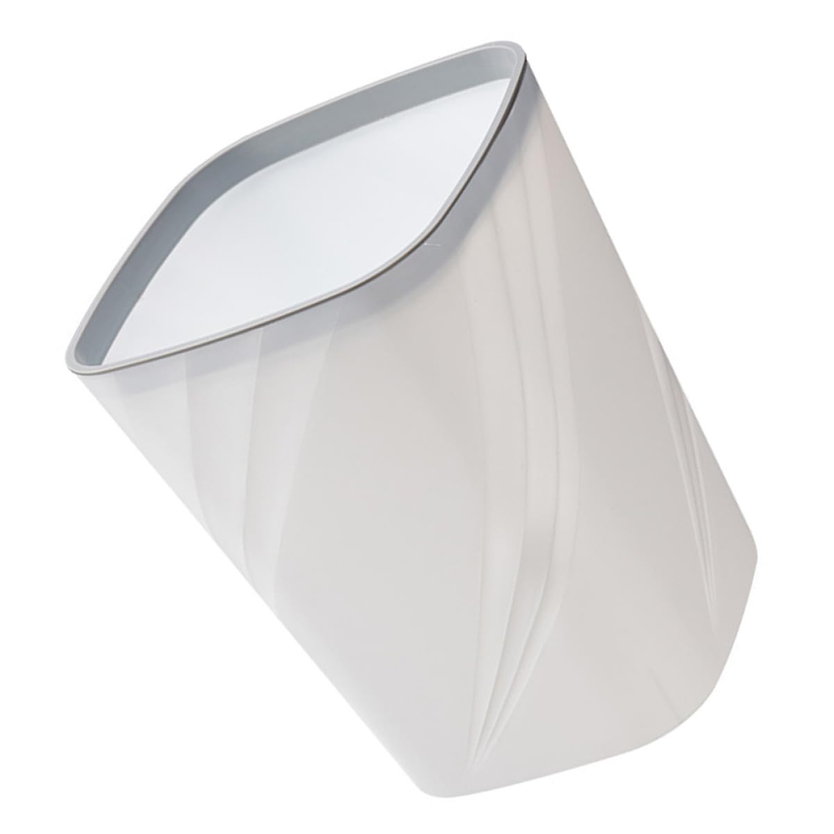 TEHAUX Contenitore per Rifiuti Bianco da 12l in Abs, Semplice e Moderno, Multifunzione e Facile da Usare per Camera da Letto e Casa