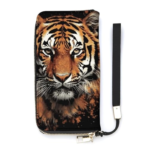 Portefeuille pour cartes fin contre l'encombrement motif tigre blanc
