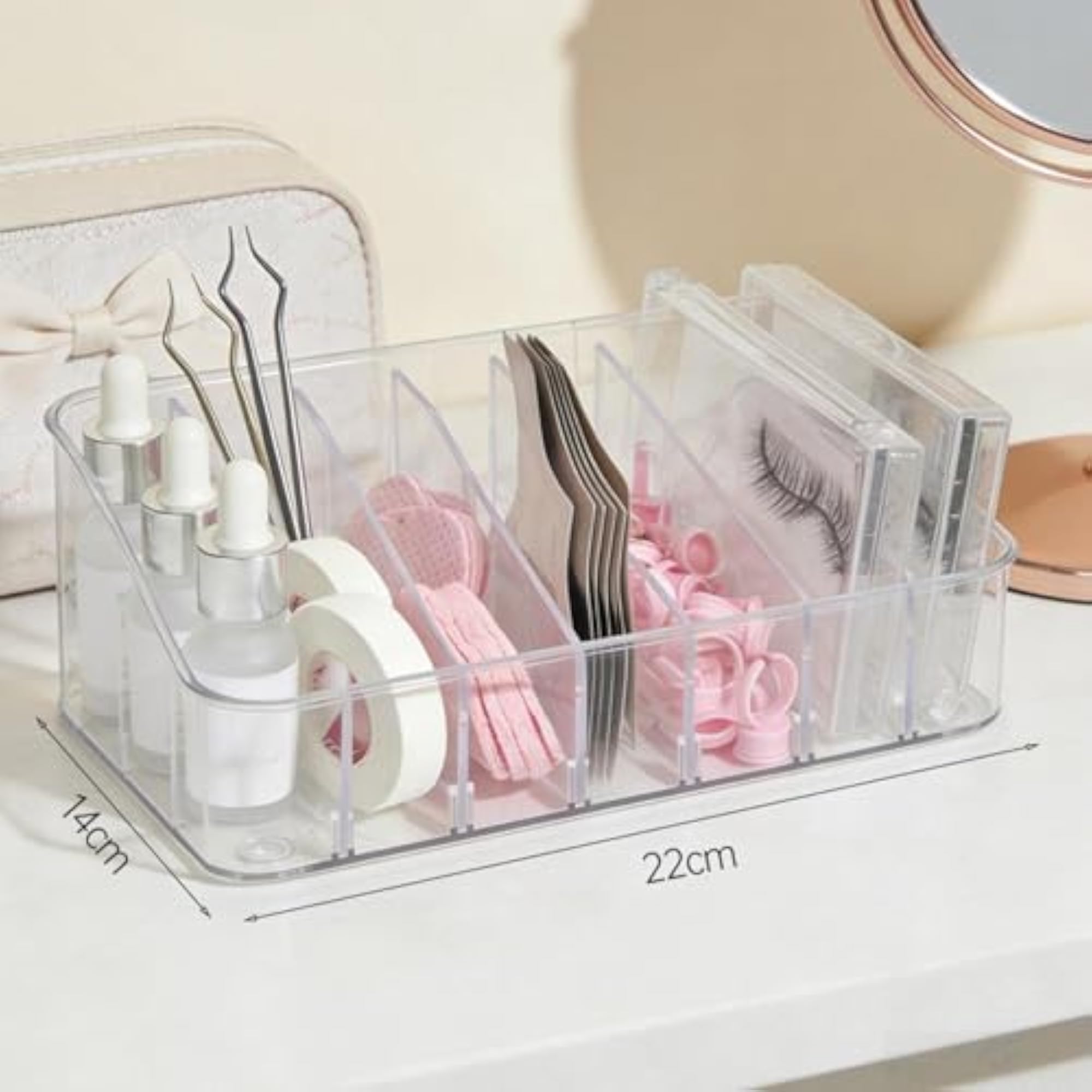 Eyelash Extension Organizer Divider Box for Cosmetics