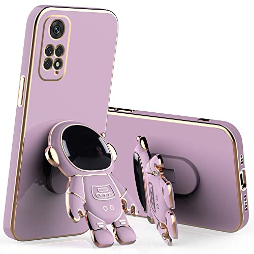 Coque Xiaomi Redmi Note 12 Pro 4G silicone violet avec support astronaute flexible