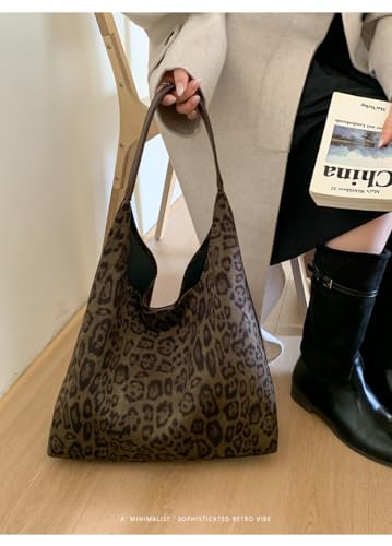 Image of Leopard Tote Bag for Women Cheetah Purse Vintage Hobo Bag Large Capacity Work Tote Bag