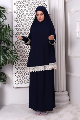 Image of Muslim Dresses for Women, Two-Piece Long Sleeve Islamic Prayer Dress, Hijab