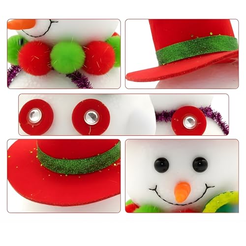 Image of Crackles Snowman Decoration 18CM with Scarf & Hat | Cute Christmas Snowman Figurine for Table, Home & Xmas Tree Decor | Festive Ornament for Party & Gifts
