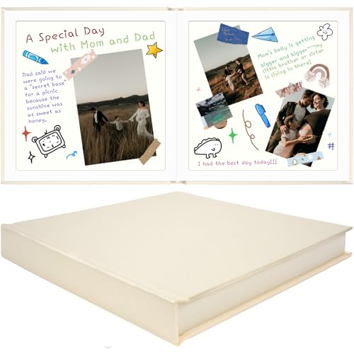 Vienrose Scrapbook Album, 12"x12" DIY Scrapbook Photo Album Linen Cover