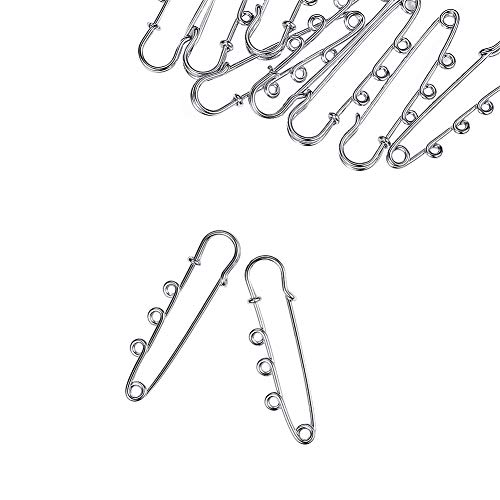 Airssory 10 Pcs 52mm (2 ') 3 Trous Broche En Métal Épingles De Sécurité Attaches Jupe Kilt Catch Pins Résultats pour Vêtement Art Bijoux Faire Artisanat