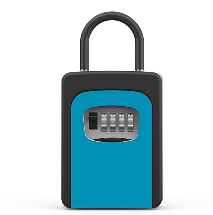 Cerradura Llave Caja Fuerte, Caja Fuerte de Pared con combinación de 4 dígitos, Resistente al Agua, Multicolor, 11,7 x 8,5 x 4 cm(Blue)