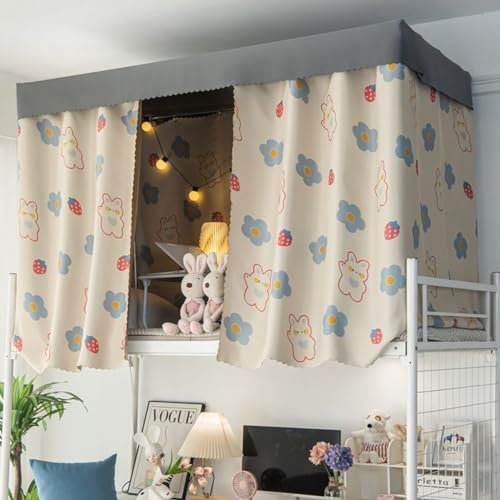 Cortinas para Literas Antipolvo Transpirable Tejido Blackout Mosquitera Curtains Opacas de Privacidad para Dormitorio Universitario Tienda de Campaña para Cama Individual (1.2 x 2 M, Patrón 3)