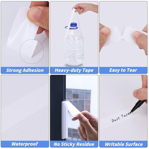 Image of 5 Pack Mini White Duct Tape, 1 inch X 75 Yards Travel Size Duct Tape, Pocket Size Heavy Duty Waterproof No Residue Tear by Hand, Multi-Use for Indoor & Outdoor Repairs, travel camping DIY projects