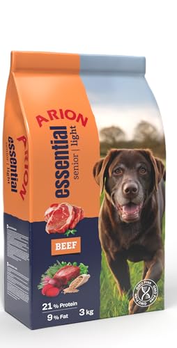 Arion Essential Senior Light Saco 3kg. Pienso Completo para Perros esterilizados, con Tendencia al sobrepeso y para Perros Senior (Mayores de 7 años)
