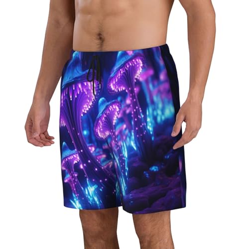 Shiny Mushroom Men Beach Pants â€“ Swim Trunks for Men,Quick-Dry and Comfortable, Suitable for Beach, Surf, and Everyday Wear Black2