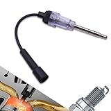 leediga Pack-1 Car Spark Plug Ignition Tester, 10.8' Spark Plug Coil Armature Diagnostic Tool with Bulb, Built-in Card Core Ignition System Test, Universal Inspection Accessories for Car (Black)