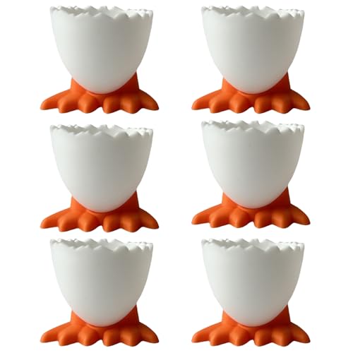 6-Piece Easter Egg Holder Set Playful and Functional Egg Cups for Festive Breakfasts and Brunch Gatherings