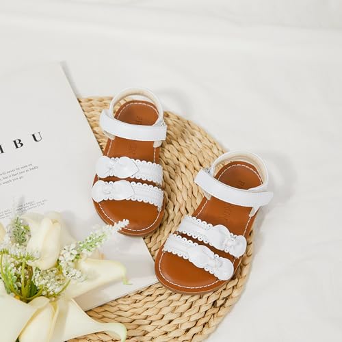Image of PHIRAMIN Toddler Flower Girl Sandals - Girl Dress Shoes Toddler Little Kid Wedding Party
