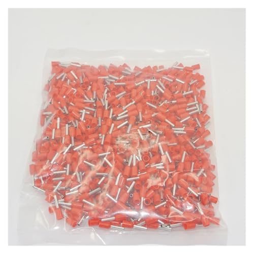 Conectores terminales tubulares E2508 con aislamiento blanco para crimpado de cables, 1000 uds 4