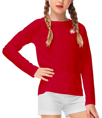 Image of AOBUTE Unisex Kids Rash Guard Long Sleeve SPF 50+ Sun Shirt UV Protection Swim Shirts 3-12 Years