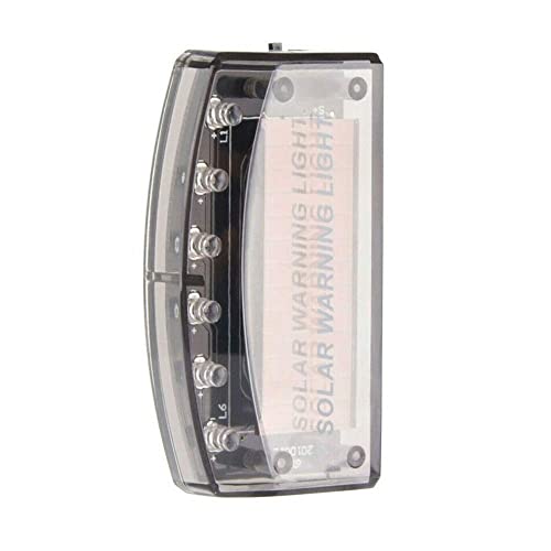 Image of Car Fake Dummy Alarm Led Light Blue 6 LED Warning Light Solar Power Simulated Security Anti-Theft Flashing Light Car Burglar Alarm Light