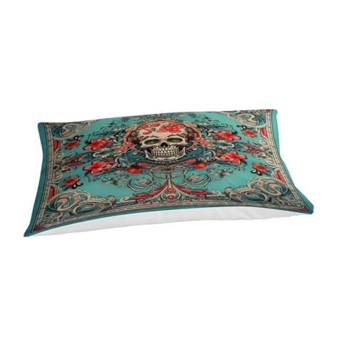 Funda edredón de calavera rosa para renovar dormitorios oscuros con microfibra suave que no se arruga 6