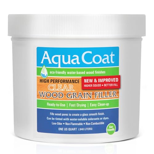 Aqua Coat Water Based High Performance Clear Wood Grain Filler Gel. 1 Pint