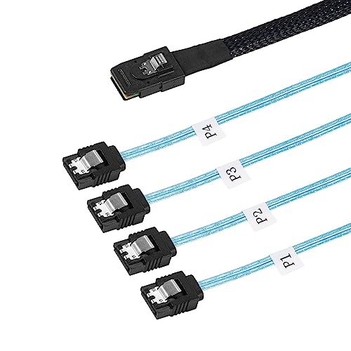Câble mini SAS SFF-8087 mâle vers 4 SATA femelle pour sécuriser les liaisons de stockage