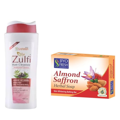 Image of New Shama Herbal Shampoo 400Ml and Almond Soap Combo - Gentle Hair and Skin Care Set
