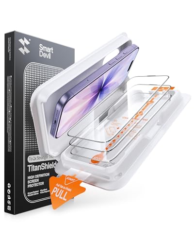 Image of SMARTDEVIL 3 Pack Screen Protector for iPhone 17, Optical Clear 9H Tempered Glass, 2X Impact Resistance, Anti-Fingerprint Coating, SmartPull Box Bubble-Free Install