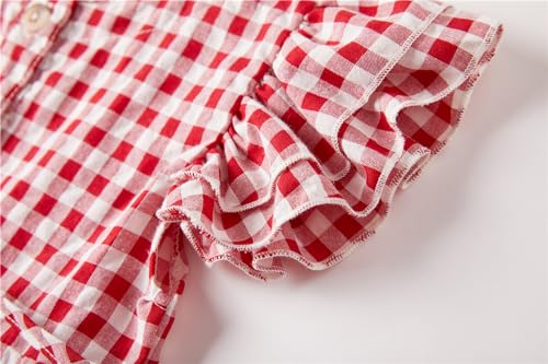 Toddler Baby Girls Cotton Ruffle Backless Sleeveless Swing Kids Plaid Casual Dresses4