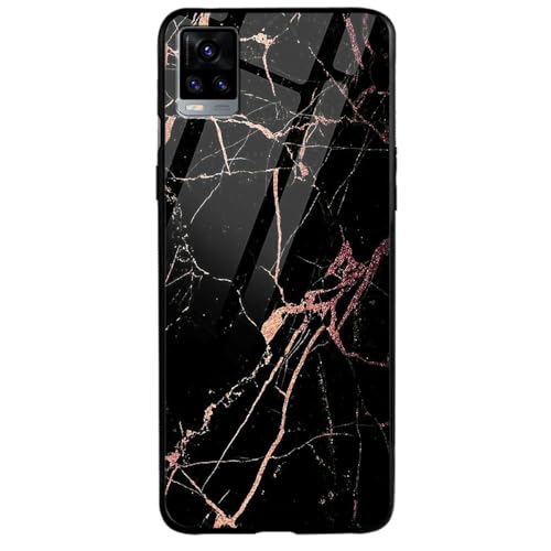Image of COLORflow Back Cover Compatible with Vivo V20 | Black Marble Golden | Shockproof TPU Bumper Cover with Camera Protection Back Cover Compatible with Vivo V20