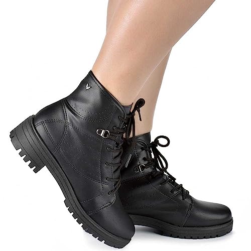 Bota Feminina Mississipi Coturno Salto Baixo Tratorada Preto 36