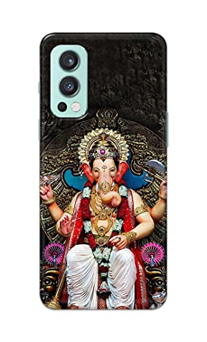 Image of PRINTFIDAA Lord Ganesh Bappa Moriya Vinayaka Printed Designer Hard Case for OnePlus Nord 2 (5G) Back Cover -(ZP) MVN1010