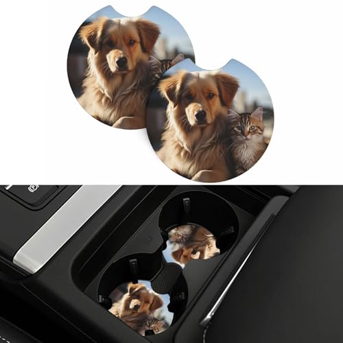 Portavasos para carro de neopreno negro, 2 piezas miniatura 5