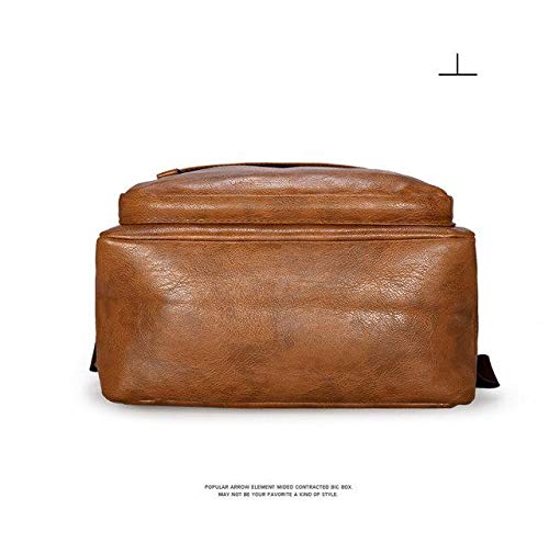 Mochila Masculina Couro Computador Impermeavel Estilosa (MARROM-ESCURO)