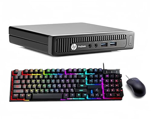 HP ProDesk 600 G1 Mini PC Desktop Computer, Intel Core i5-4590 3.3GHz, 8 Go RAM, SSD 256 Go, Bluetooth, Clavier QWERTY, Souris, USB WiFi, Windows 11 Pro (reconditionné)
