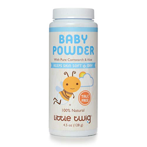 Image of Little Twig Baby Powder, Natural Plant Derived Formula with Cornstarch and Aloe, 100% Talc-Free Powder, Fragrance-Free, 4.5 oz